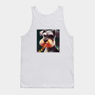 Cute Miniature Schnauzer Drawing Tank Top